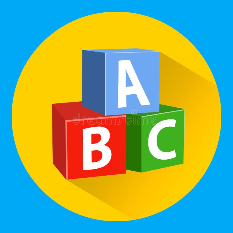 Children`s educational blocks with alphabet