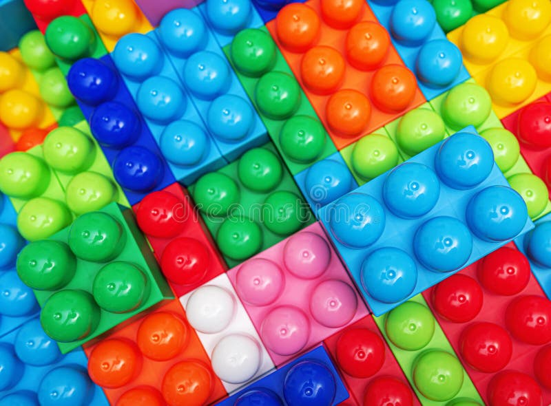 Children&#x27;s multi-colored constructor as an abstract background. Multicolored blocks close-up. royalty free stock images