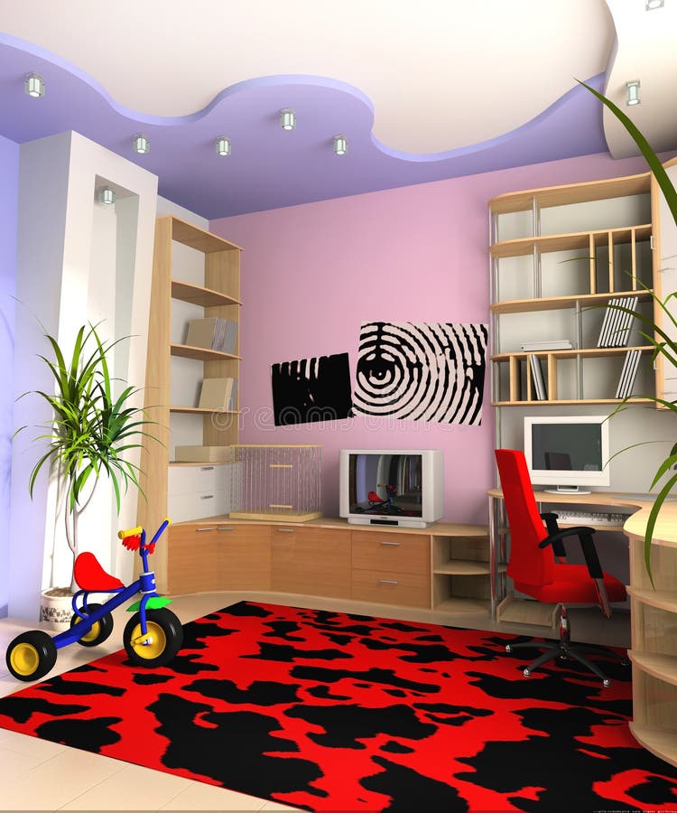 Children's room stock illustration