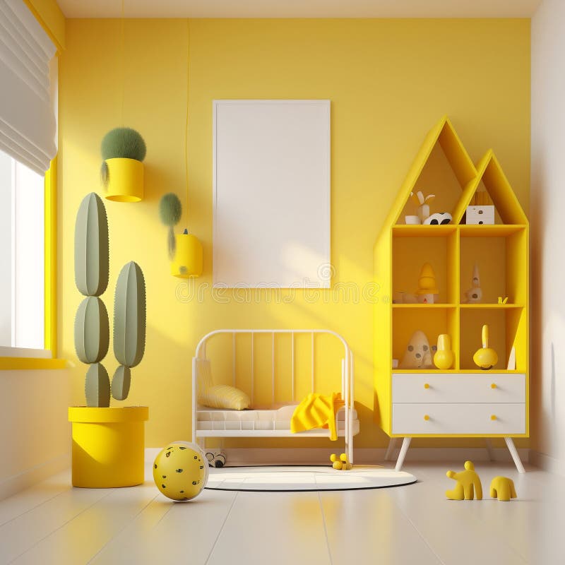 Children`s Room with Bright Color Wall Stock Photo Image of bright