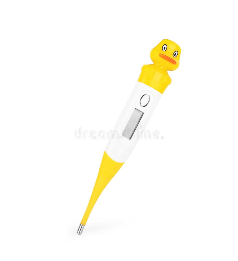 Children`s Thermometer, Isolated on White Background Stock Photo