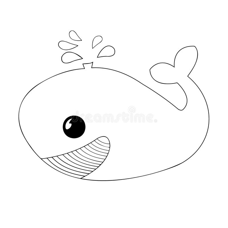 Children`s Vector Drawings Coloring Pages. Water Animal. Stock Vector -  Illustration of game, black: 197859881