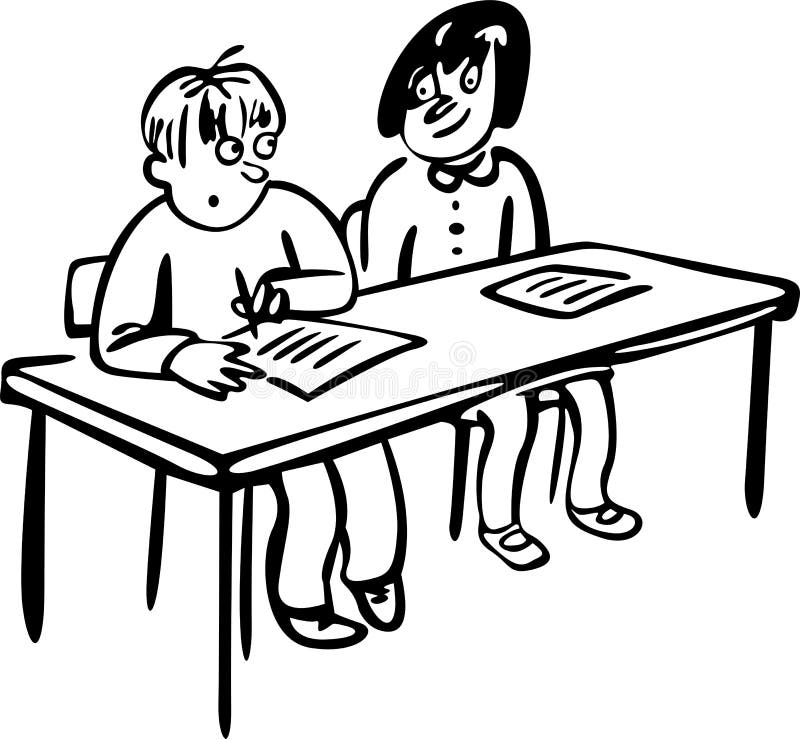 The Children At School Are Writing The Exam Stock Vector Illustration the-children-at-school-are-writing-the-exam-stock-vector-illustration