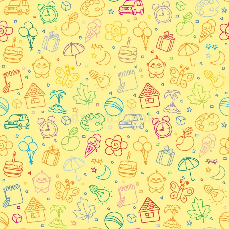 Children seamless texture vector illustration