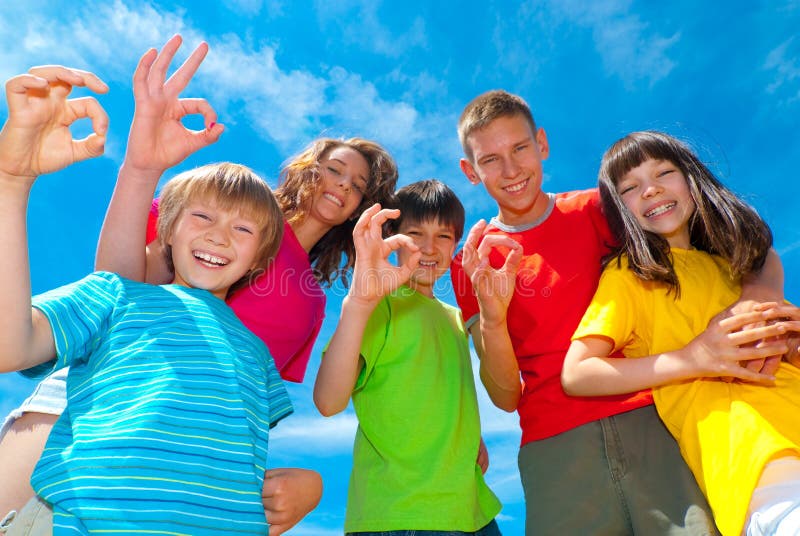 Children showing ok sign stock photo Children showing ok sign stock photo