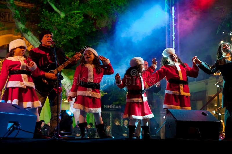 MALTA, SLIEMA - DECEMBER 18: Children sing Christmas songs on a Public Appearance on December 18, 2008 in Sliema, Malta.