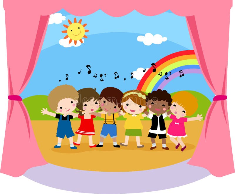 Children Singing stock illustration