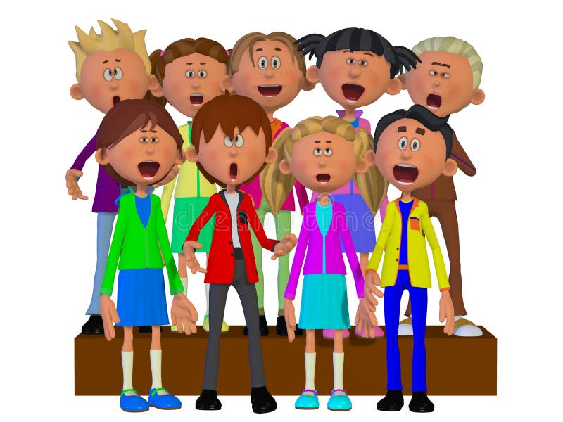 Children Singing, Children Chorus Stock Illustration Illustration of