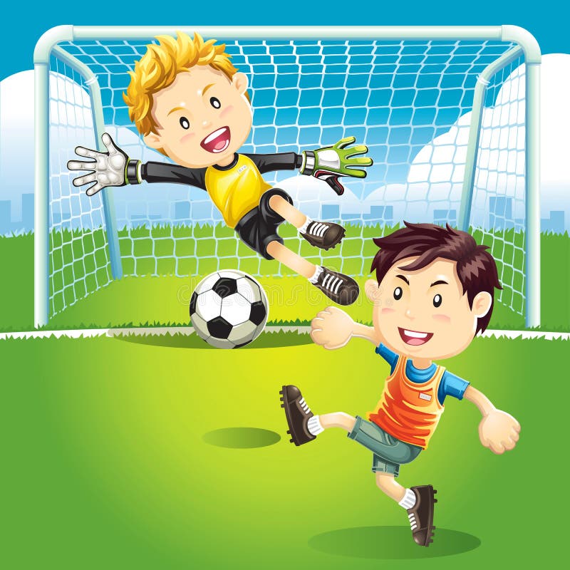 Soccer Goal with Realistic Grass. Stock Vector Illustration of
