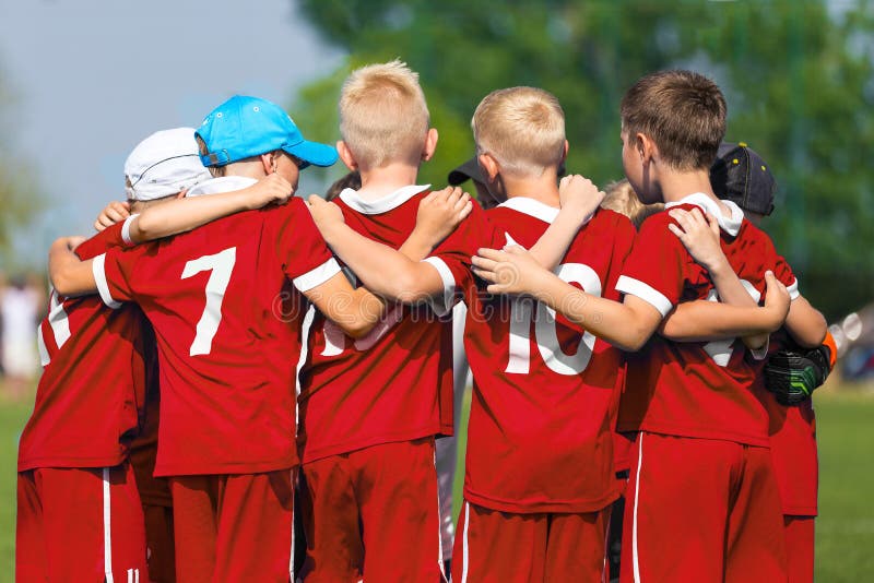 Children Soccer Team. Children Football Academy. Kids Soccer Players