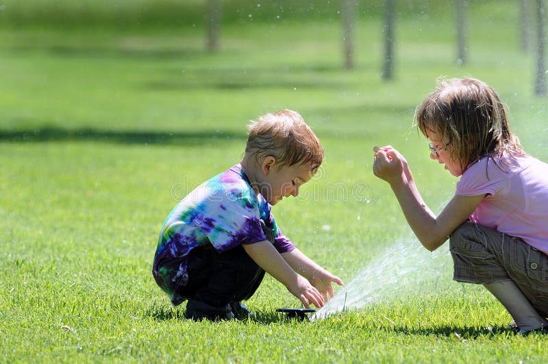 Children with Sprinkler