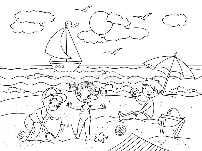 summer clipart black and white