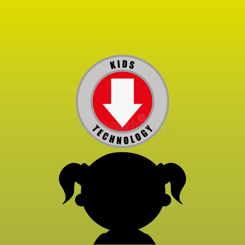 Children and technology design vector illustration