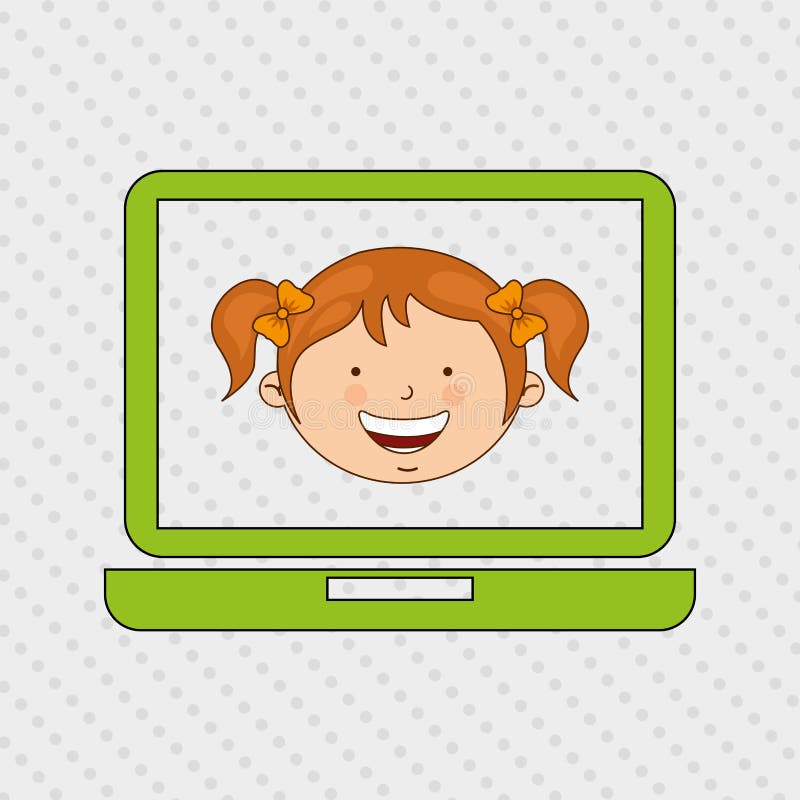 Children and technology design stock illustration