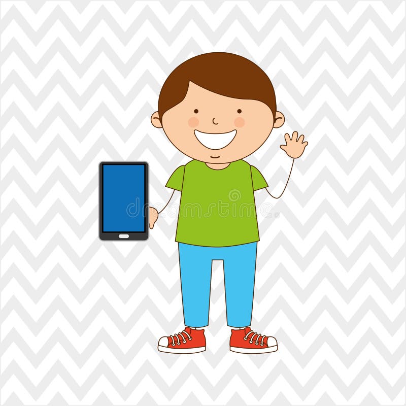 Children and technology design vector illustration