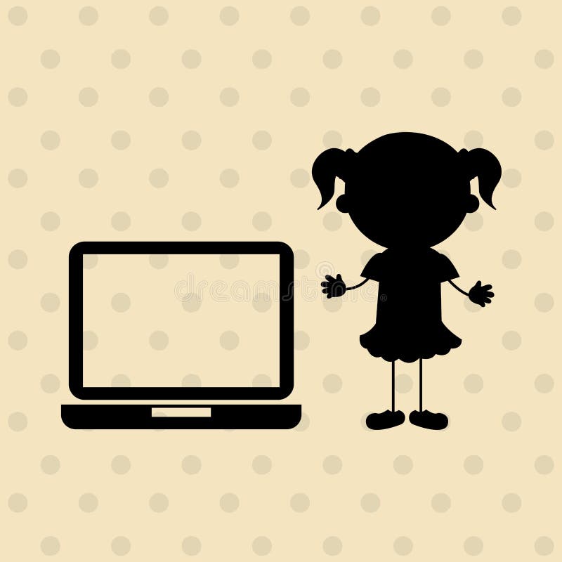 Children and technology design vector illustration