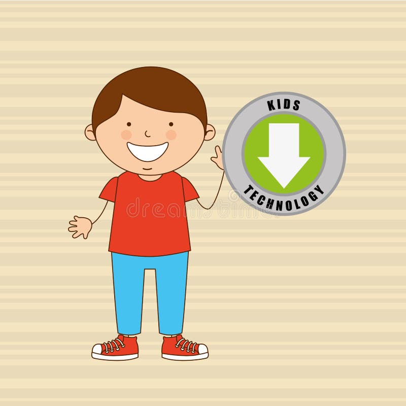 Children and technology design vector illustration