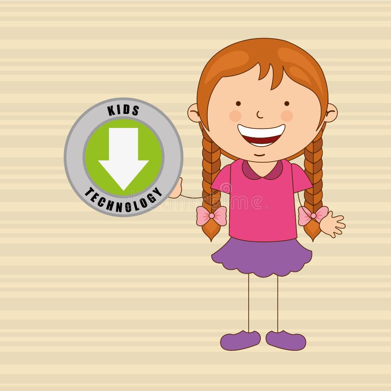 Children and technology design royalty free illustration