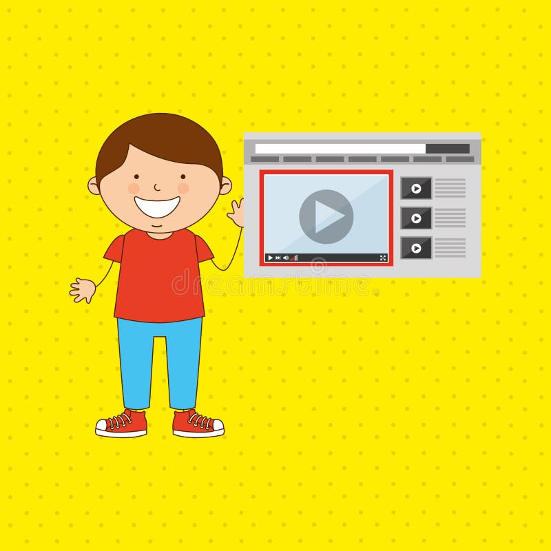 Children and technology design vector illustration