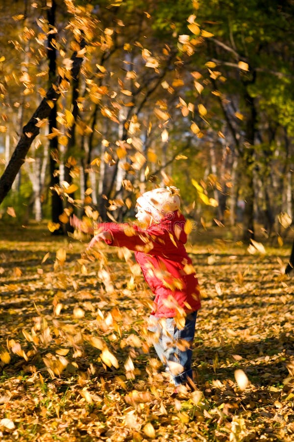 Children Throw Autumn Leaves 4 Stock Image Image of green, autumn