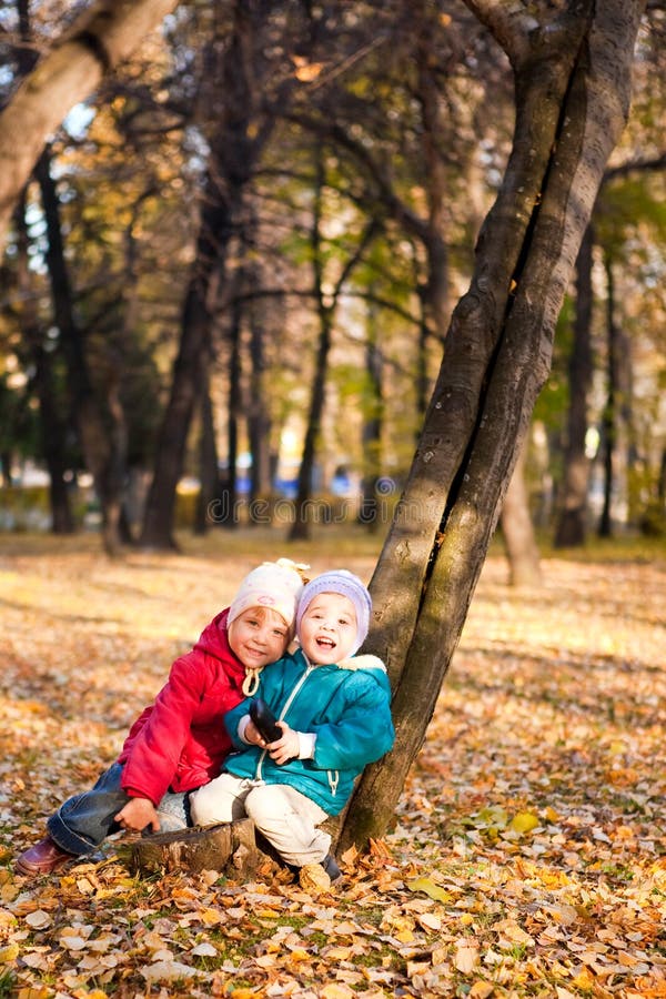 Children Throw Autumn Leaves 6 Stock Image Image of green, playful