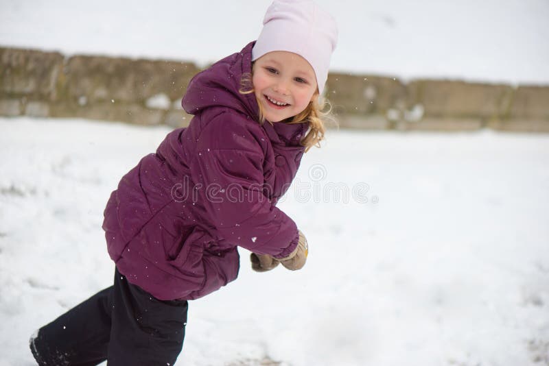 Children Throwing Snowballs Stock Image Image of childhood, people