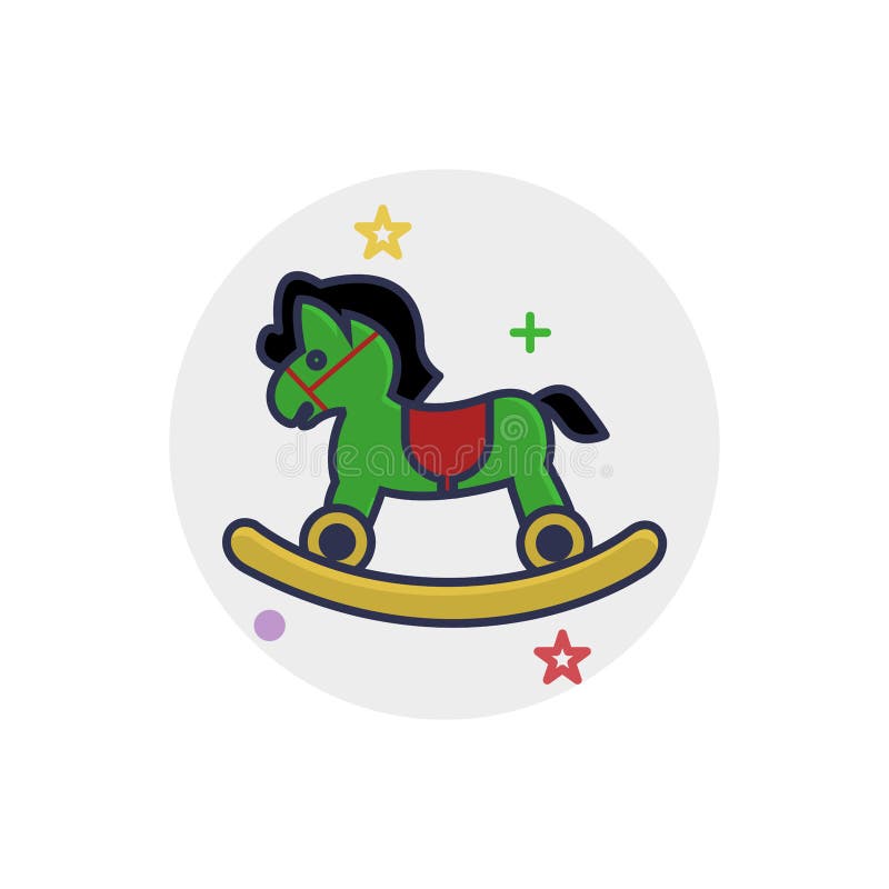 Horse icon | Children Toys - with Outline Filled Style royalty free illustration Horse icon | Children Toys - with Outline Filled Style royalty free illustration