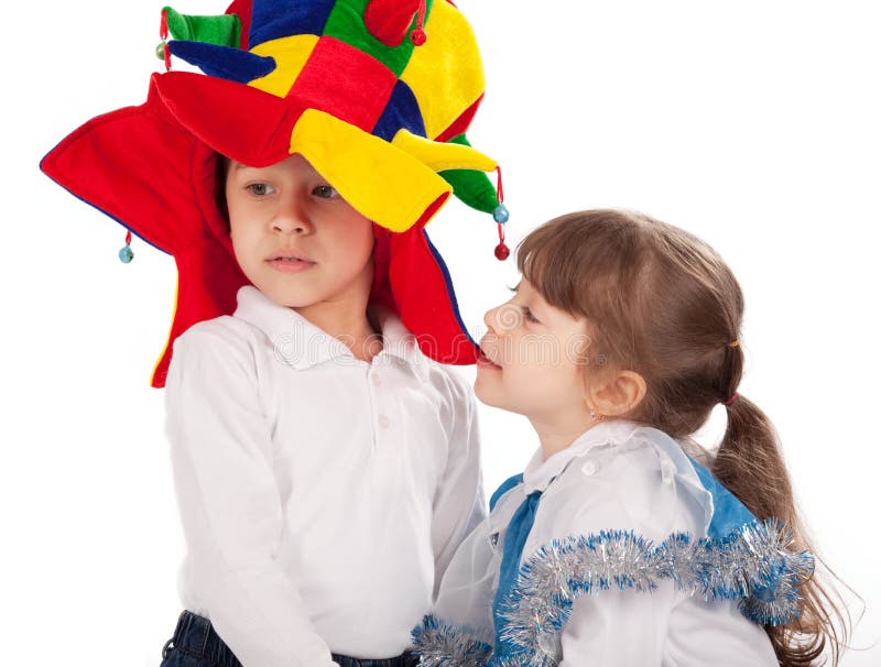 Little children wearing carnival costumes. Folklore costumes stock images, royalty-free photos and pictures