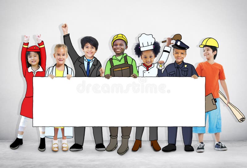 Children Wearing Future Job Uniforms