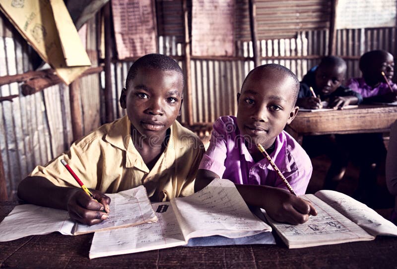 Children in school in Uganda. Children who are attending a primary school in Jinja, Uganda royalty free stock photos Children in school in Uganda. Children who are attending a primary school in Jinja, Uganda royalty free stock photos