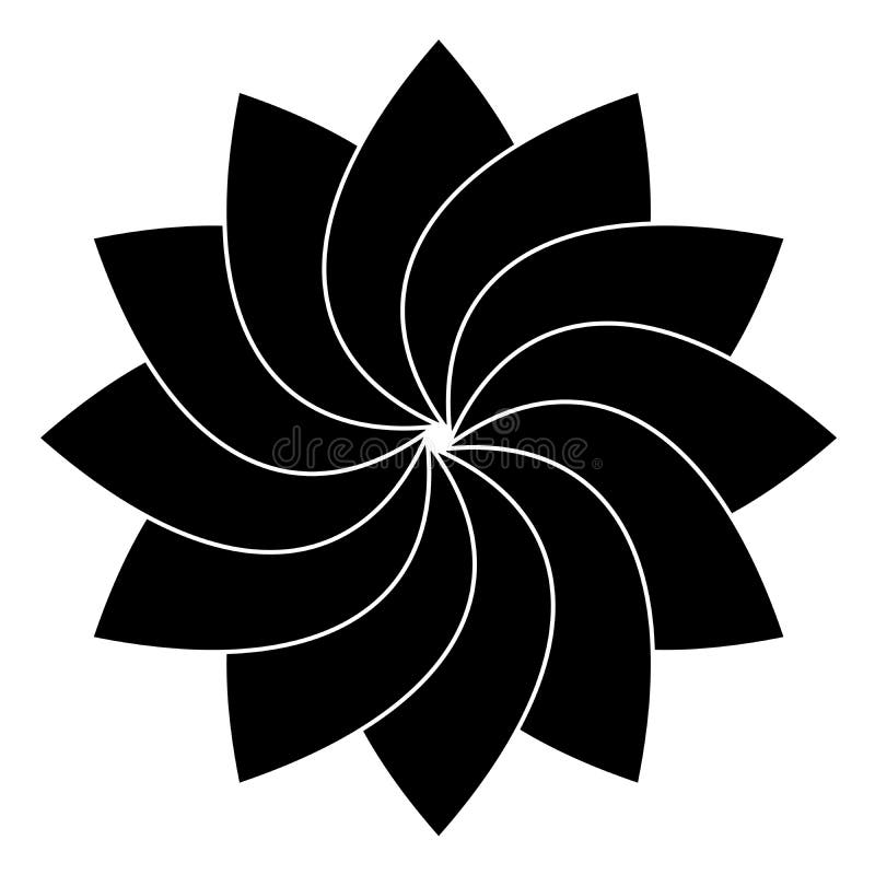 Children Wind Vane. Black and White Simple Flat Vector Illustration