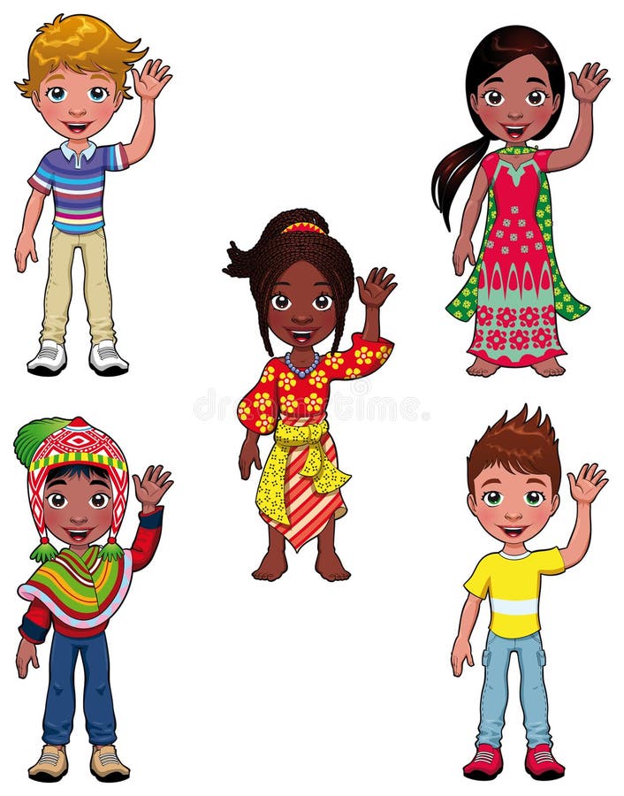 Children on the world. stock vector. Illustration of race - 19560522