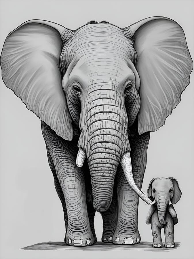 BABY ELEPHANT art pencil drawing print A3 / A4 sizes signed artwork | eBay-saigonsouth.com.vn