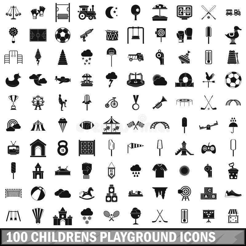 Peoples playground icons Royalty Free Vector Image