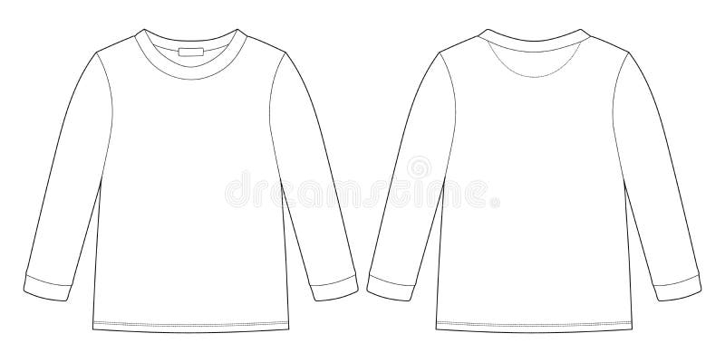 Childrens Pajamas Technical Sketch. Cotton Sweatshirt and Pants Stock ...
