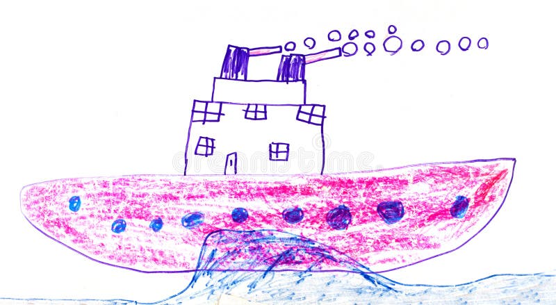 Childs drawing of battleship