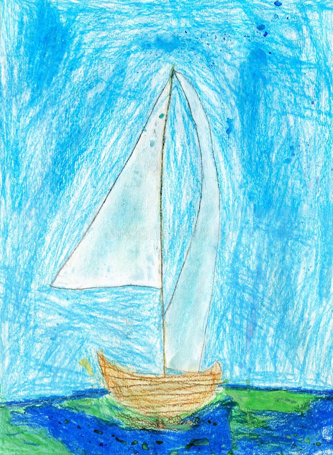 https://thumbs.dreamstime.com/b/childs-drawing-sailboat-oil-pastels-sea-46671215.jpg