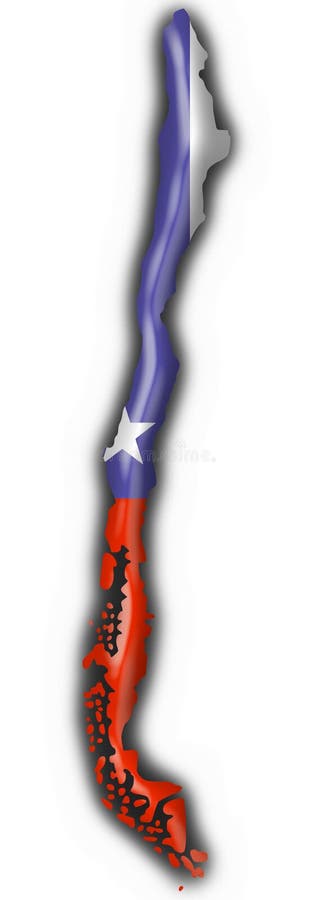Chile button flag map shape stock illustration