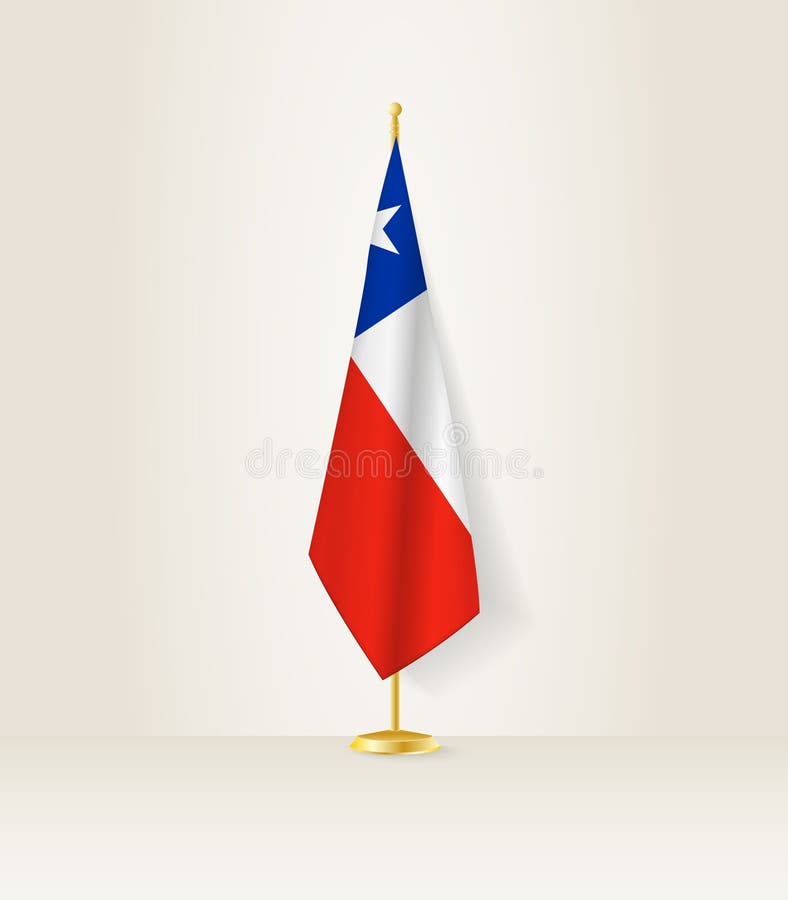 Chile Flag in Vertical Design, Vector Illustration Stock Vector