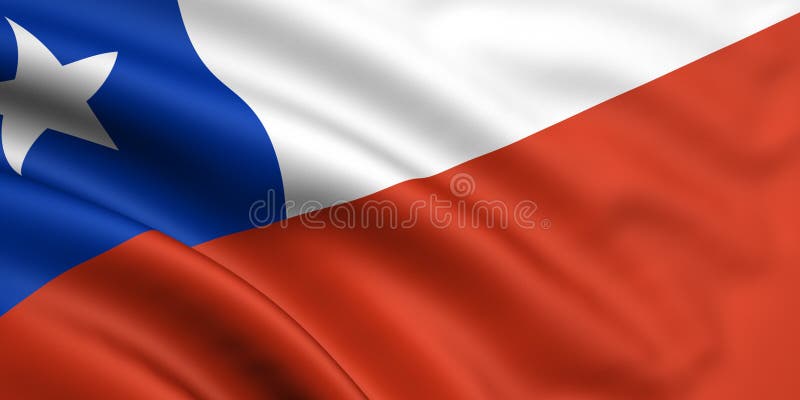 Chile flagga royaltyfri illustrationer