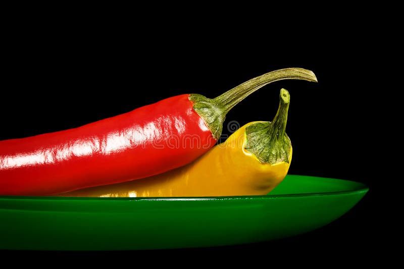 Chile Pepper Pods on a Black Background Stock Photo Image of chilli, chillies 141593882