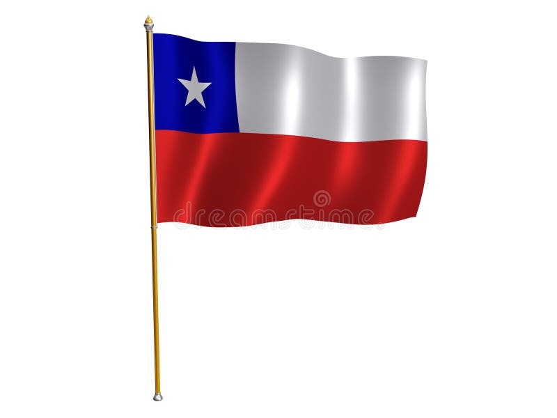 Chile silk flag stock illustration