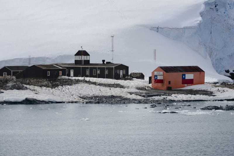 Chilean Antarctic Research base Gonzalez Videla. Situated on the Antarctic Peninsula at Paradise Bay, Antarctica