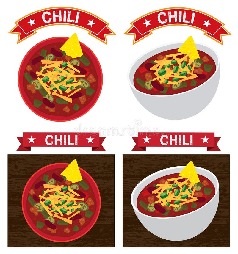 Chili con carne bowl illustration