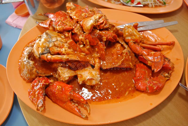 Chili crab on the plate