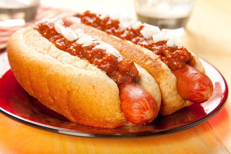 Chili Dog With Onions Stock Photos Image 20731293