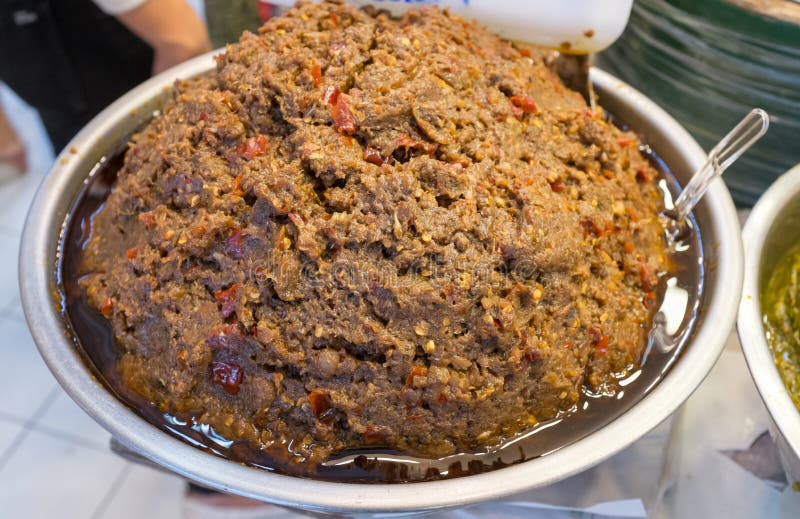 Chili Paste in Asian Market. Stock Image Image of cooking, pepper