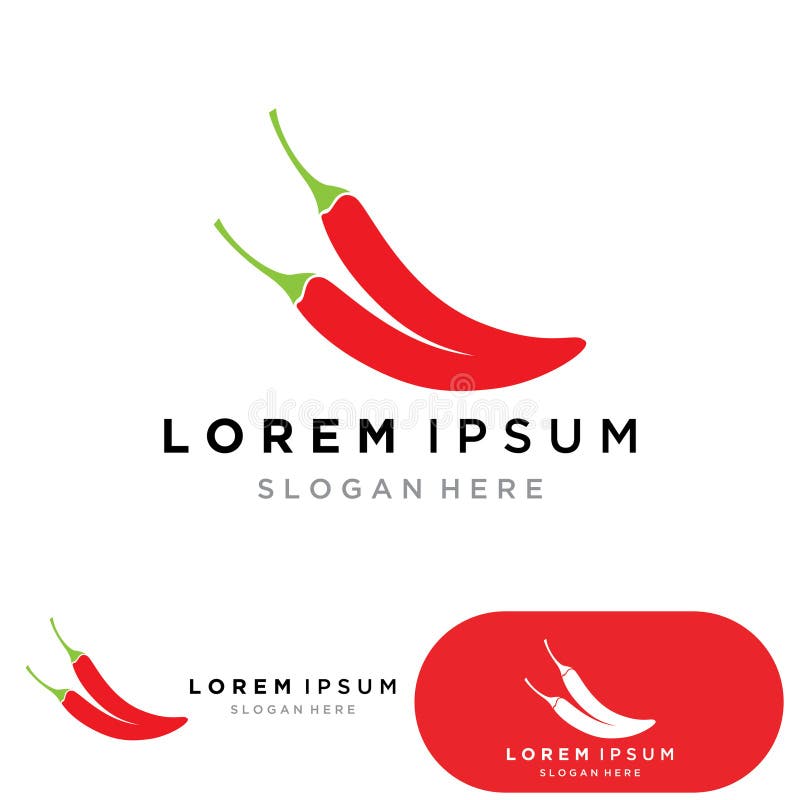 Chili Pepper Logo Vector Icon Illustration Design Template Stock Vector