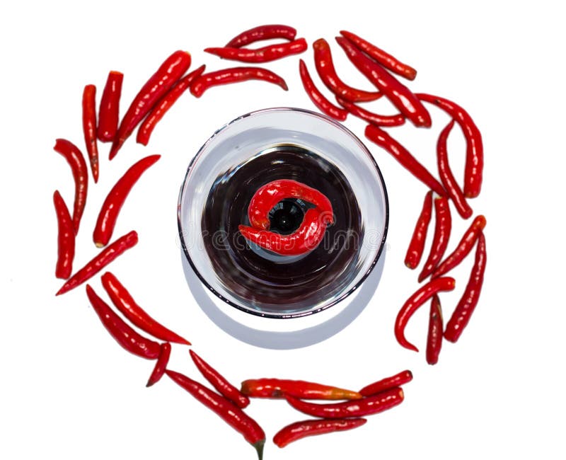Chili Pepper In Martini Glass Stock Photo Image of capsicum, cook