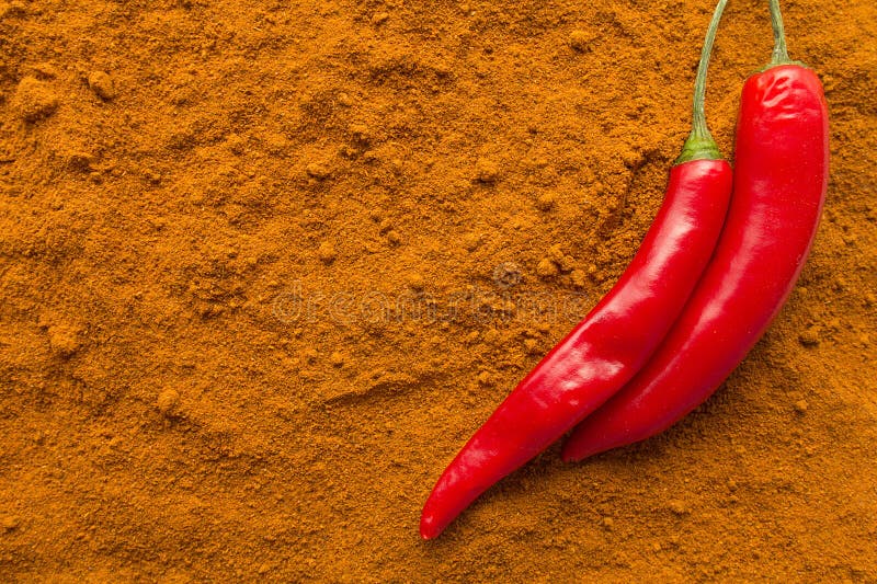 Chili Pepper and Chili Powder in Small Glass Stock Photo Image of